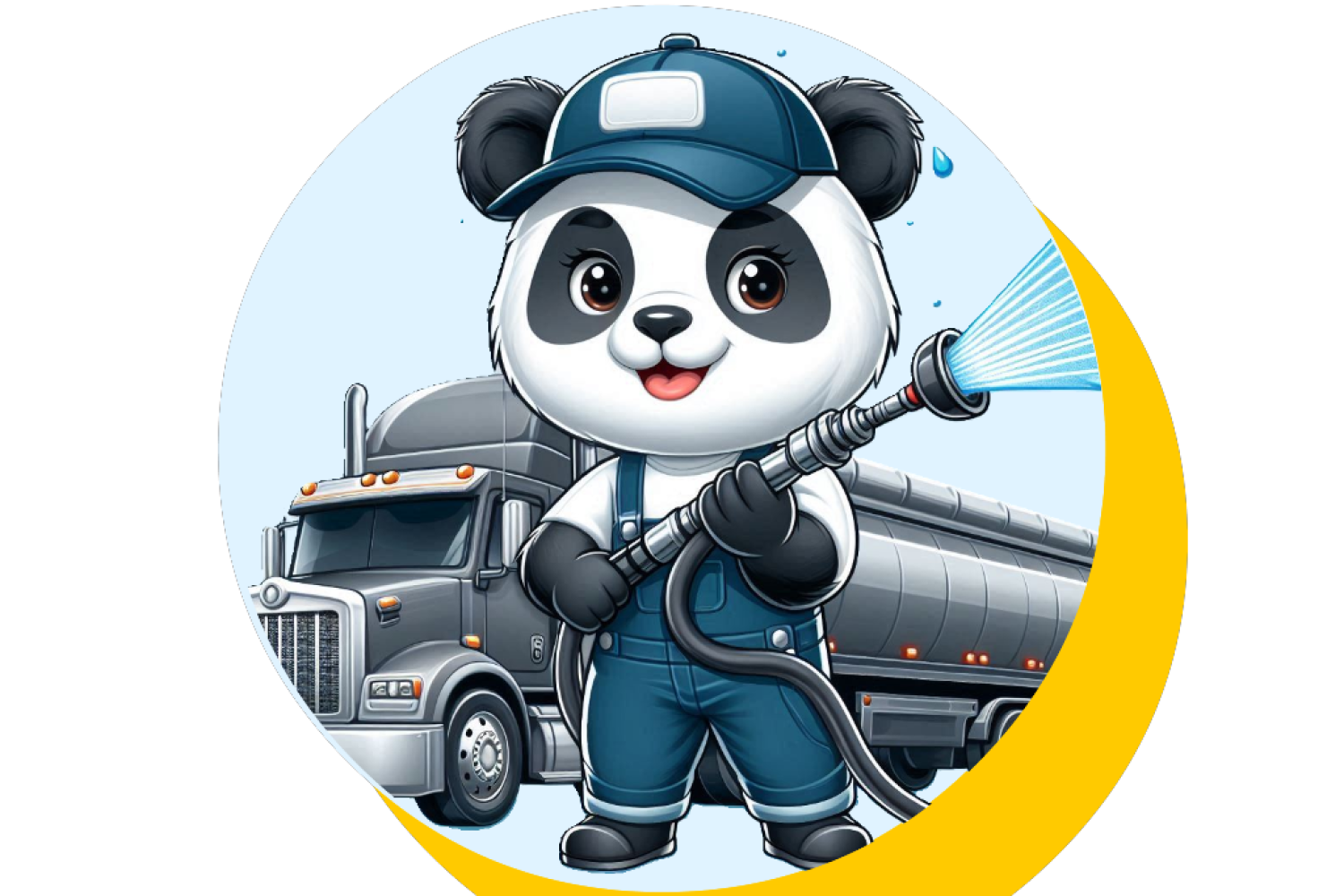 Panda at truck wash